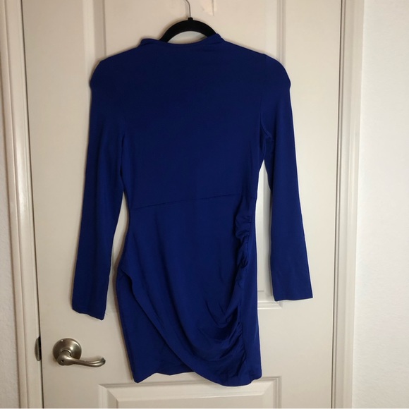 NWOT New Women's Long Sleeve Elegant Bodycon Dress Blue Size S - Picture 4 of 10